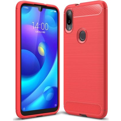 Mobigear Brushed Slim Coque Xiaomi Mi Play Coque arrière en TPU Souple - Rouge