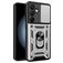 Mobigear Armor Ring Cam Slide Coque Samsung Galaxy S24 FE Coque arrière Rigide Anti-Chocs avec Anneau-Support et Protecteur Lentilles - Argent