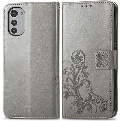 Mobigear Clover Housse Motorola Moto E32s Etui Porte-Monnaie - Gris