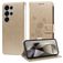 Mobigear Flowers Housse Samsung Galaxy S25 Ultra Etui Porte-Monnaie - Or