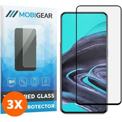 Mobigear Premium OPPO Reno Z Verre trempé Protection d'écran - Compatible Coque - Noir (Lot de 3)