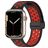 Mobigear Sport Plus Mag Bracelet Silicone Apple Watch Fermeture magnétique - 42/41/40/38 mm - Noir / Bordeaux