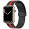 Mobigear Stripe Mag Bracelet Silicone Apple Watch Fermeture magnétique - 49/46/45/44 mm - Noir / Rouge
