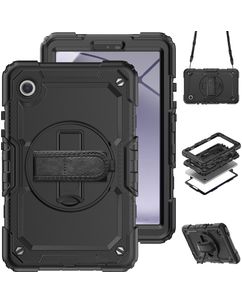 Mobigear SureGrip Xtreme Samsung Galaxy Tab A11 Plastique rigide / Silicone Coque arrière + Bandoulière + Support - Noir