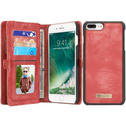 Caseme 008 Housse iPhone 8 Plus Etui avec Coque Détachable Porte-Monnaie - Rouge