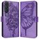 Mobigear Butterfly Housse Samsung Galaxy M55 Etui Porte-Monnaie - Violet