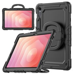 Mobilize Rotating Defender Coque Samsung Galaxy Tab S11 en Plastique rigide,Silicone + Bandoulière - Noir