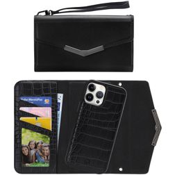 Mobilize Elegant Magnet iPhone 13 Pro Max Coque Sac à main 2en1 avec coque amovible - Black Croco