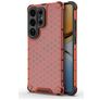 Mobigear Honeycomb Coque Samsung Galaxy S26 Ultra Coque arrière Rigide Anti-Chocs - Rouge