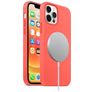 Mobigear Rubber Touch Coque iPhone 12 MagSafe Coque arrière en Silicone - Orange