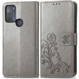 Mobigear Clover Motorola Moto G50 Étui Portefeuille - Gris