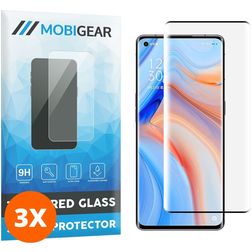 Mobigear Curved OPPO Reno 4 Pro 5G Verre trempé Protection d'écran - Compatible Coque - Noir (Lot de 3)