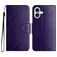 Mobigear Flowers Housse iPhone 16 Plus Etui Porte-Monnaie - Violet