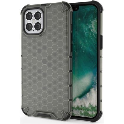 Mobigear Honeycomb Coque iPhone 12 Pro Max Coque arrière Rigide Anti-Chocs - Gris