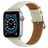 Mobigear Genova Bracelet Cuir Apple Watch Fermeture boucle ardillon - 49/46/45/44 mm - Beige
