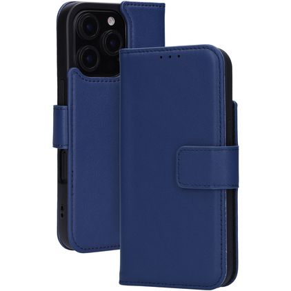 Mobiparts Wallet iPhone 16 Pro MagSafe Cuir véritable Étui Portefeuille - Bleu