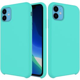 Mobigear Rubber Touch Coque iPhone 11 Coque arrière en Silicone - Turquoise