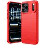Mobigear Brushed Slim Coque iPhone 18 Pro Max Coque arrière en TPU Souple - Rouge