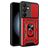 Mobigear Armor Ring Cam Slide Samsung Galaxy S24 FE Plastique rigide Coque arrière Antichoc avec bague de maintien et cache caméra coulissant - Rouge