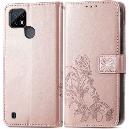 Mobigear Clover Housse Realme C25Y Etui Porte-Monnaie - Rose doré