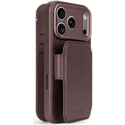Decoded Detachable Wallet Housse iPhone 18 Pro MagSafe Etui avec Coque Détachable en Cuir Véritable Porte-Monnaie - Chocolat Brown