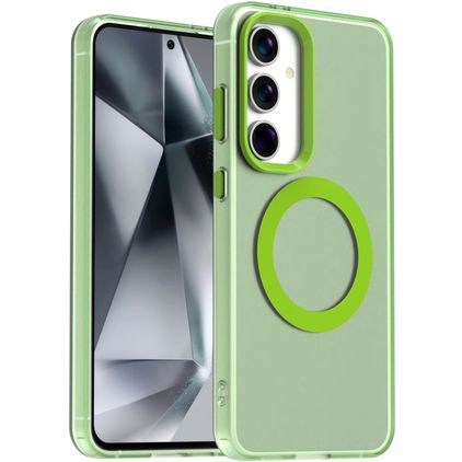 Mobigear Shockproof Samsung Galaxy S24 FE MagSafe Plastique rigide Coque arrière - Vert