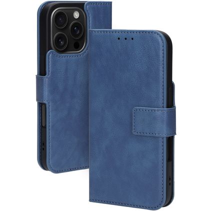 Mobiparts Classic Wallet MagSafe Housse iPhone 16 Pro MagSafe Etui Porte-Monnaie - Steel Blue