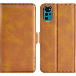 Mobigear Slim Magnet Housse Motorola Moto G22 Etui Porte-Monnaie - Cognac