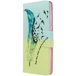 Mobigear Design Samsung Galaxy A21 Étui Portefeuille - La plume