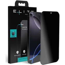 Elite iPhone 16 Pro Max Verre trempé Protection d'écran Confidentialité - Compatible Coque - Noir