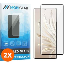 Mobigear Premium HONOR 70 Verre trempé Protection d'écran - Compatible Coque - Noir (Lot de 2)