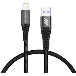Mobigear Nylon - Câble USB-A vers Apple Lightning 0.4 mètre - Noir