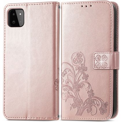 Mobigear Clover Housse Samsung Galaxy A22 5G Etui Porte-Monnaie - Rose doré