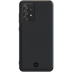 Valenta Snap Coque Samsung Galaxy A72 Coque arrière en Cuir Véritable - Noir