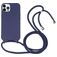 Mobigear Lanyard iPhone 16 Pro Max Coque avec cordon en Silicone - Dark Blue