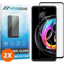Mobigear Premium Motorola Edge 20 Lite Verre trempé Protection d'écran - Compatible Coque - Noir (Lot de 2)