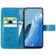 Mobigear Clover Housse OPPO Reno 7 4G Etui Porte-Monnaie - Bleu