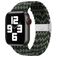 Mobigear Braided Bracelet Nylon Apple Watch Fermeture à pince - 49/46/45/44 mm - Noir / Vert