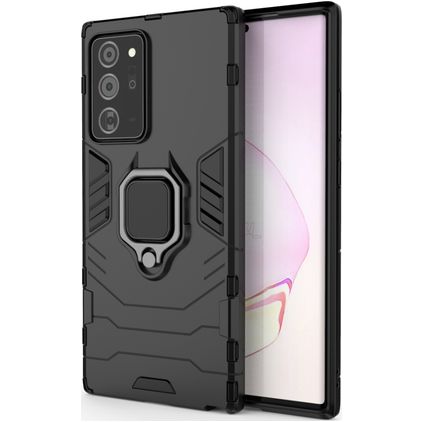 Mobigear Armor Ring Coque Samsung Galaxy Note 20 Ultra Coque arrière Rigide Anti-Chocs avec Anneau-Support - Noir