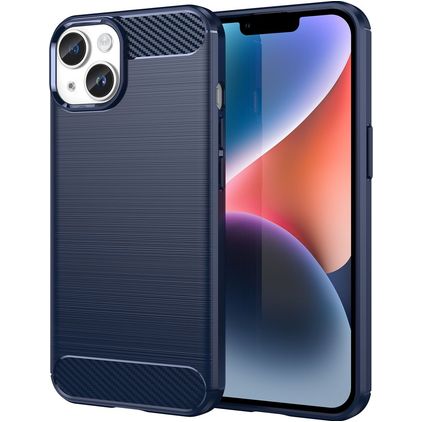 Mobigear Brushed Slim Coque iPhone 15 Coque arrière en TPU Souple - Bleu