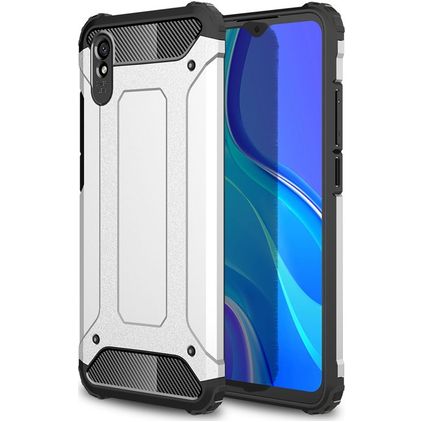 Mobigear Outdoor Xiaomi Redmi 9A Plastique rigide Coque arrière Antichoc - Argent