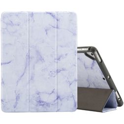 Mobigear Tri-Fold Marble Coque iPad 6 (2018) Etui + Porte-crayon - Violet
