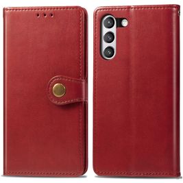 Mobigear Snap Button Housse Samsung Galaxy S21 FE Etui Porte-Monnaie - Rouge