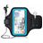 Mobigear Go Active Brassard Téléphone iPhone 15 Pro Brassard Coque de Sport en Neoprène - Bleu