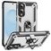 Mobigear Armor Ring Coque Samsung Galaxy S25 Edge Coque arrière Rigide Anti-Chocs avec Anneau-Support - Argent