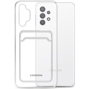 Mobilize Gelly Card Coque Transparente Samsung Galaxy A32 5G Coque arrière en TPU Souple avec Porte-Cartes - Transparent