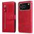 Mobigear Zipper Housse iPhone 17 Pro Etui Porte-Monnaie - Rouge