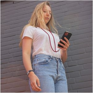 Mobigear Lanyard - Cordon de téléphone universel ajustable - Noir