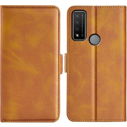Mobigear Slim Magnet TCL 20 R 5G Étui Portefeuille - Cognac