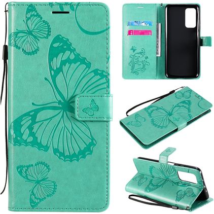 Mobigear Butterfly Xiaomi Mi 10T Pro Étui Portefeuille - Turquoise